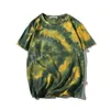 남자 여름 힙합 streetwear 패션 티셔츠 탑스 캐주얼 타이 염료 O 넥 브랜드 짧은 소매 210716
