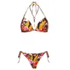 Kobiety Flamingo Bikinis Push Up Two Piece Swimwear Swimsuit Seksowny Letni Plaża Kostium Kąpielowy Trójkąt Plus Rozmiar Bikini Set 210621