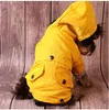 Impermeabile per cani giallo Abbigliamento elegante per cani premium Impermeabili per cani di piccola taglia Tasche con cerniera impermeabili Felpe con cappuccio per cuccioli con coulisse regolabili resistenti all'acqua XXXL A180