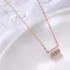 Pendant Necklaces Temperament Slim Waist Rhinestone Cylinder Clavicle Chain Necklace Jewelry Accessory For Valentine Day