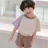 Sommer Kinder Patchwork runde Nackenshorts Sportanzug Baby Kleidung Set Little Girl Clothes 210701