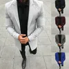 Företag gentleman formella män rockar tweed windbreaker skräddarsydda medellängden kappa för arbetskläder