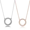 Fashion Brand Jewelry women Pan Family Circle Necklace Circular Halo Clavicle Chain265G7145378