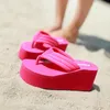 Women Beach Flip Flops Slippers Summer Super High Shoes Woman Slip On Wedges Sandals Bling Style Female Fashion Slides
