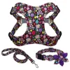 Guinzaglio e collare per bulldog francese Set stampato No Pull Dog Harness Vest Collare per guinzaglio per cani di taglia piccola e media 211006