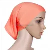 バンダナススカーフは帽子、手袋ファッションのaessoresイスラム教徒の女性のスカーフ帽子の女性のソリッドカラーターバン柔らかいクレイクビーニー帽子ビーチの太陽