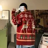 ZAZOMDE Unisex Christmas Sweater Funny Reindeer Printed Christmas Sweatshirt Men Crewneck Winter Xmas Sweaters Jumpers Tops 211018