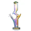 12 '' Twisted Iridescent Glass Bong Colorful Swirl Hookahs con Downsteam Perc Beaker Base Water Pipe Dab Rigs Rainbow Smoking Shisha Accesorios