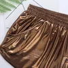 Iiniim Mens Shiny Metallic Night Club Party Shorts Elástico Cintura Boxer Bolsa Etapa Rendimiento Clubwear Traje Troncos 210714