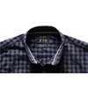 春100％の綿の格子縞のシャツの男性スリムフィットメンズドレスシャツブランド長袖黒のシャツの高品質のシャツ210714