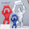 Creative Resin Sculpture Lift Bucket King Kong Home Decoration Barrel Simulation Gorilla Figure Statue Living Room Decor X0710