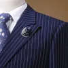 Olive Green Men's Suit 2 Pieces Pinstripe Notched Lapel Tuxedos Slim Fit Groomman For Wedding New Burgundy,BLACKblazer+pants X0909