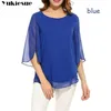 Blouse pour femmes Blusas Summer Automne Casual Flare Sleeve O Col Solid Loose Pullover Feminino Mme Chlief Tops plus taille 210308