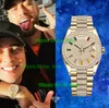 Luxury Watches TW 36mm Day-Date Diamond Rainbow ETA2836 Automatic Mens Womens Watch 128345 Pavé Diamonds Dial Rose Gold Bracelet Ladies Gents Wristwatches