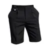 Britse stijl zomer slim fit pak shorts mannen kleding eenvoudige knielengte casual rechte korte homme formele slijtage 210713