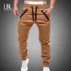 Män joggare byxor höst mens sweatpants fritid bomull casual mäns träning smal passform byxor 210715