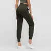 L-136 عالية الخصر النساء Sweatpants تشغيل السراويل الرياضية تجريب مدبب للركض السراويل لليوجا صالة رياضة Leggins مع جيب