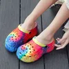 Zomer nieuwe vrouw schoenen gat slippers hoge hak sandalen mode outdoor strand schoenen zapatos mujer slang print hakken voor vrouwen K78