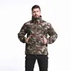 Militär Camouflage Fleece Jacke Army Tactical Clothing Multicam Male Camouflage Outerwear Windbreakers Vattentät Hooded Coat Y1109