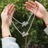 Nieuwe Mode Goud Zilver Kleur Bling CZ DIY Custom Naam Brieven Hanger Ketting Voor Mannen Vrouwen met 4mm 20 inch Cubic Tennis Chain
