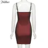 Nibber Sexy Skinny Bodycon Split Jurken voor Dames Banket Solid Mouwloos 2021 Zomer Sling Street Party Club Jurk Orange Y0726