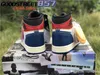 2021 Authentic Union X High OG NRG Los Angeles 1 Black Toe Blå 1S Athletic Shoes Herr Sneakers Sneakers BV1300-106 BV1300-146