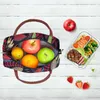 AOSBOS PRINT CANVAS PORTABLE COOLER LUNCH BAG Fashion Thermic Insulated Food Bags Food Picnic Lunch Box Väska För Män Kvinnor Kids 210818
