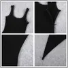High Quality Summer Chain Decoration Strap Bodycon Sexy Party Dress Sleeveless Irregular Tight Bandage 210525