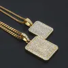 Mens Gold Cuban Link Chain Fashion Hip Hop Jewelry with Full Rhinestone Bling Bling Diamond Dog Iced Out Pendant Necklaces7884159