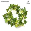 Couronnes de fleurs décoratives 2m plante artificielle LED chaîne lumière feuille verte lierre vigne pour la maison de mariage décor lampe bricolage suspendu jardin noël