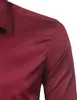 Camisa de fibra de bambu elástica cinza masculina nova marca camisas masculinas de manga comprida não passa a ferro fácil de cuidar negócios trabalho chemise homme xxl g0105