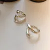Anéis minimalistas de prata esterlina 925 para mulheres Anel aberto Moda Criativo Oco Irregular Geométrico Festa de aniversário Jóias Presentes
