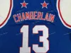 Harlem Globetrotters Wilt 13 Chamberlain 영화 농구 유니폼 저렴한 판매 팀 컬러 블루 모든 스티치 챔버 랜드 유니폼 고품질