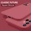 Cell Phone Cases Original Square Liquid Silicone Case For Samsung Galaxy S21 S20 S22 Ultra Plus FE A72 A71 A70 A52 A51 A50 A42 A32 4G 5G Cover