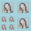 Bärade halsband hängar smycken Natural 9-10mm Tahitian Black Pearl Necklace 18 Inch 14k Gold Clasp Drop Delivery 2021 Shluf