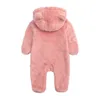 Nyfödd baby pojke velvet rompers vetement häll enfanter tjejer barn design kläda tjejer pojkar hooded spädbarn jumpsuits toddler boutique outfit bb065