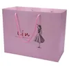 China Manufacturer Custom High Quality Recycle pink Shopping Bags White/yellow leather