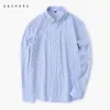Ushark Red Blue Striped Shirt För Män Blus 100% Bomull Oxford Tröja Långärmad Social Formell Business Office Kläder Man 210603