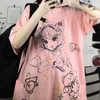 アニメTシャツの女性2021ベアプリント原宿トップスマジャー夏のアルト服美術館の街並み衣装ミングリウジリティーシャツY0621