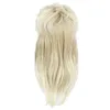 Long Curly Sintetic Cosplay 70s Peruca Simulação Loira Cabelo Humano Wigs Hairpieces para homens e mulheres C951