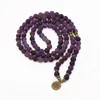 Beaded Strands 108 Mala Beads Wrap Bracelets For Yoga Lotus Charm Agate Natural Stone Bracelet Necklace Jewelry Women Men Wristband Fawn22