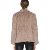 Örme Doğal Tavşan Kürk Kadın Kış Rahat Uzun Kollu Yoğun Kalın Gevşek Giyim Ceket Ceket Gerçek Kürk T191118