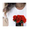 Femmes vêtements imprimer fleur t-shirt bouteille de parfum doux à manches courtes imprimé chemise T femme t-shirt haut décontracté Woman5156921