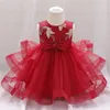 1 an anniversaire fête baptême robe de filles infantile bébé fille costumes bébé filles vêtements pour dentelle tutu princesse robe 210315