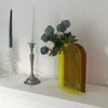 Vaso acrílico colorido vaso transparente vaso moda mesa mesa plantas caixa casa escritório desktop flor vaso 210623