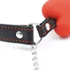 Silicone Bonito Cão Sólido Bola De Bola Borgueira Com Ferro Chain Clips Bream Bread BDSM Bondage Bondage Conjunto Flerting Fetish X0728