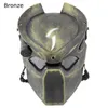 Alien vs. Predator Casque Masque avec Lumière Halloween Mascarade Cosplay Costumes CS Guerre Jeu Props En Plein Air Tactique Airsoft Masques X0803