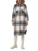 Dameswol Blends Vrouwen plaid lange jas met eenhastige check pocket pocket decoratie losse versie veer kleding