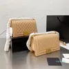 2022 Classic Caviar Bags Diamante Lattice / V-Stitch Quilted Moda Designers de Luxo Calfskin Cadeia Cadeia Crossbody Shoulder Bag 25cm