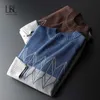 Lbl 2020 tröja män casual o-neck pullover män höst smal passform långärmad tröja herrtröjor stickade cashmere ull pull homme y0907